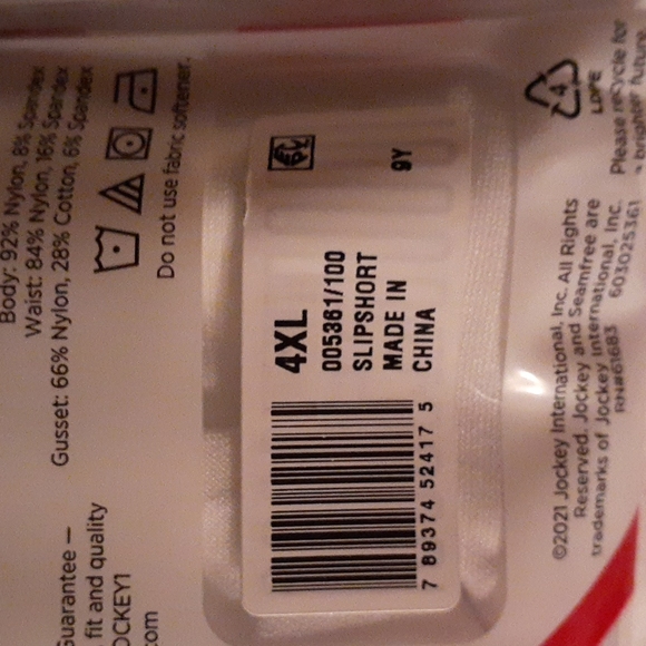 Jockey Non-Compression Slip Short - White - Picture 4 of 4